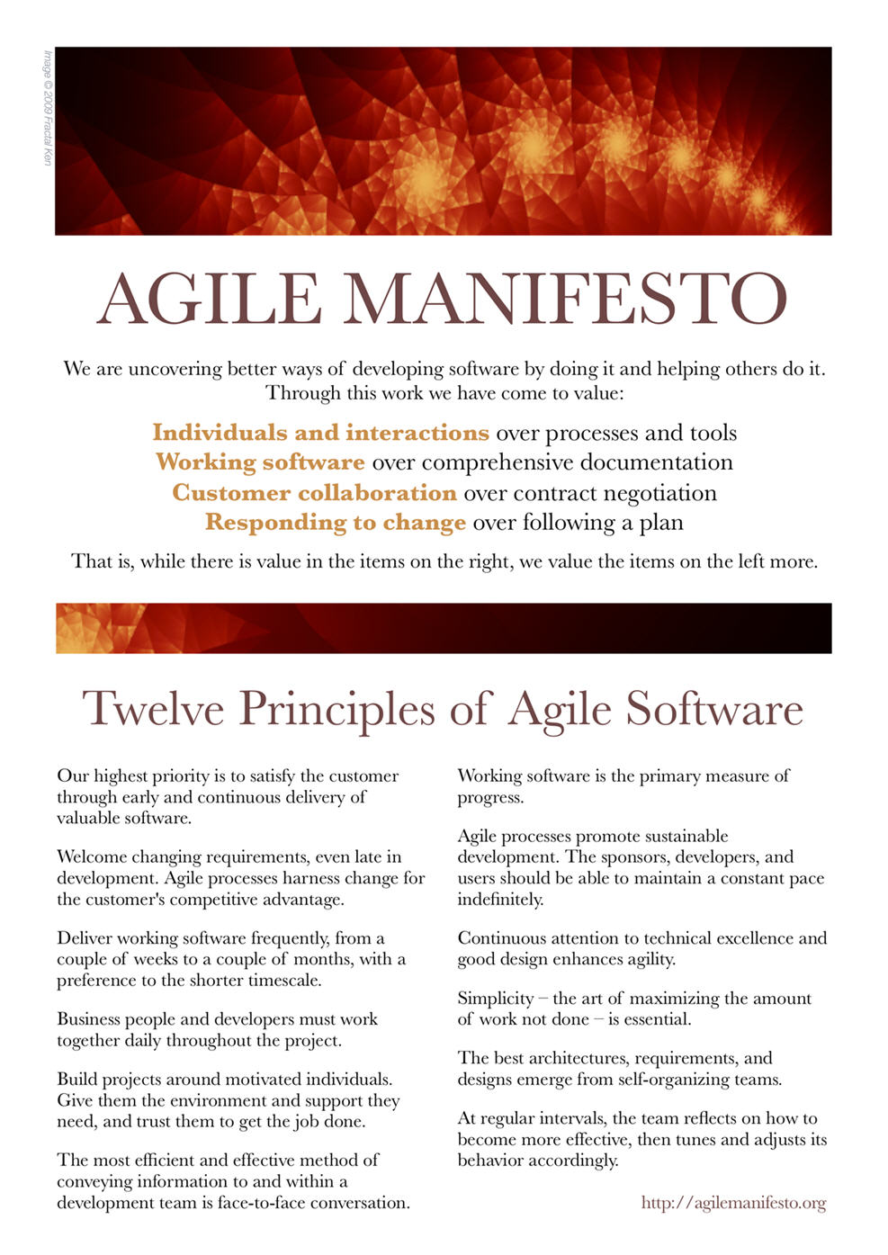 Agile Manifesto poster